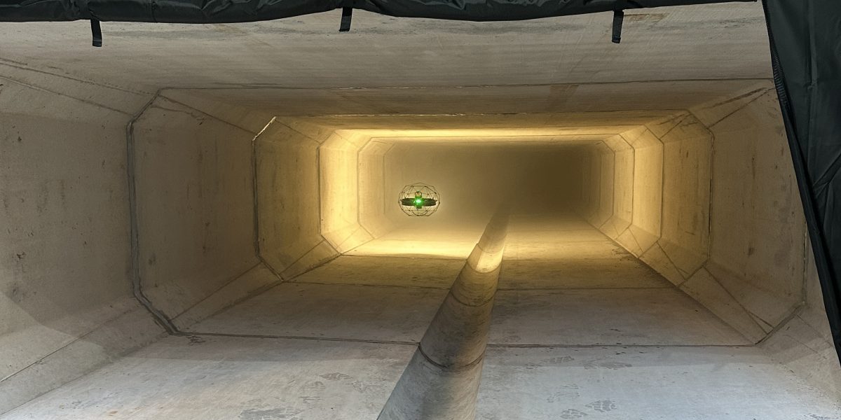 Confined Space Drone Inspection - Hinkley Point C Elios drone culvert 1200x600 - Confined Space Drone Inspection - Hinkley Point C